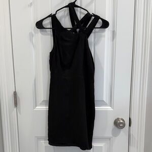 Forever 21 Black Cross-Strap Mini Dress
